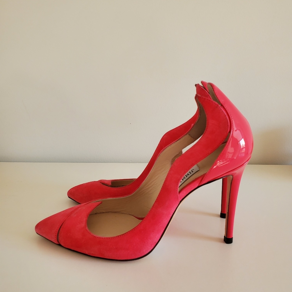 ❗SOLD❗Jimmy Choo Saga Suede Flame Cutout Pump - Picture 2 of 6